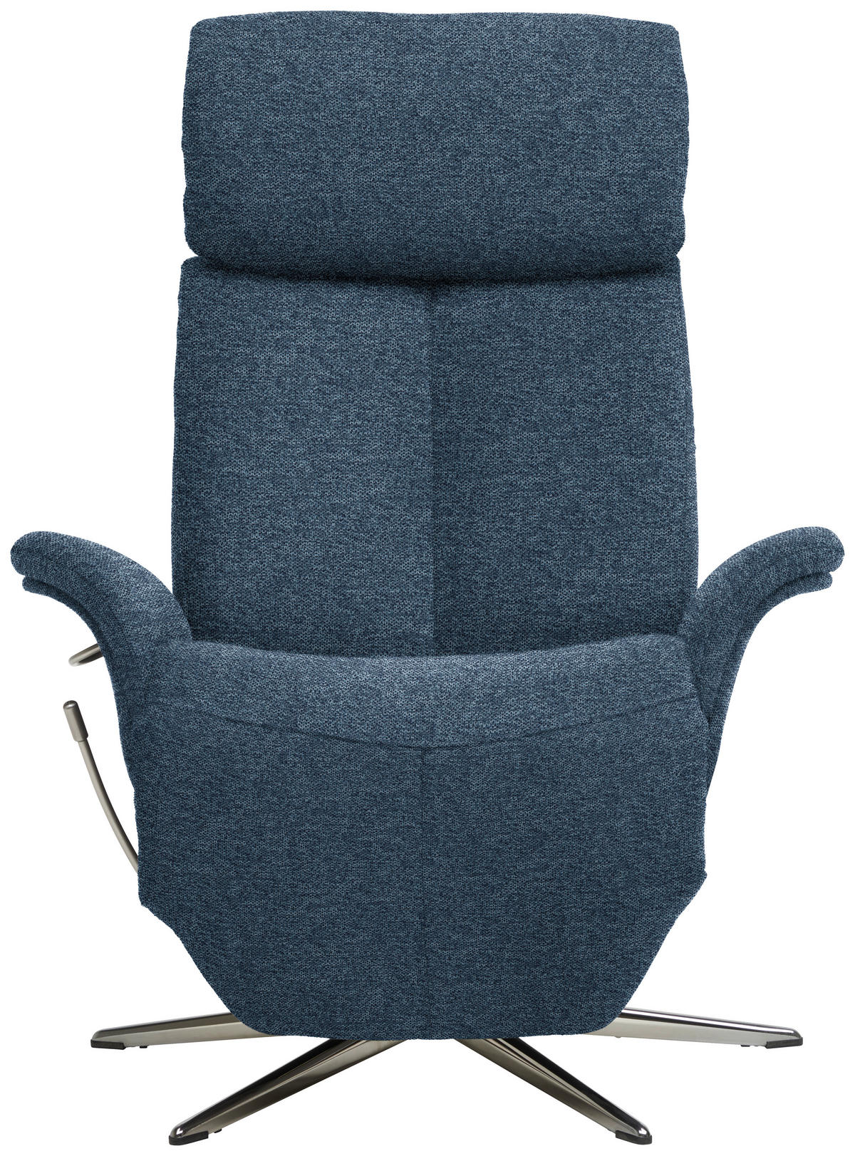RELAXSESSEL in Textil Dunkelblau  - Chromfarben/Dunkelblau, Design, Textil/Metall (78/102-111/84cm) - Welnova