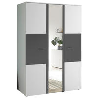 DETSKÁ ŠATNÍKOVÁ SKRIŇA  - biela/grafitová, Modern, kompozitné drevo/plast (135/195/60cm) - Carryhome