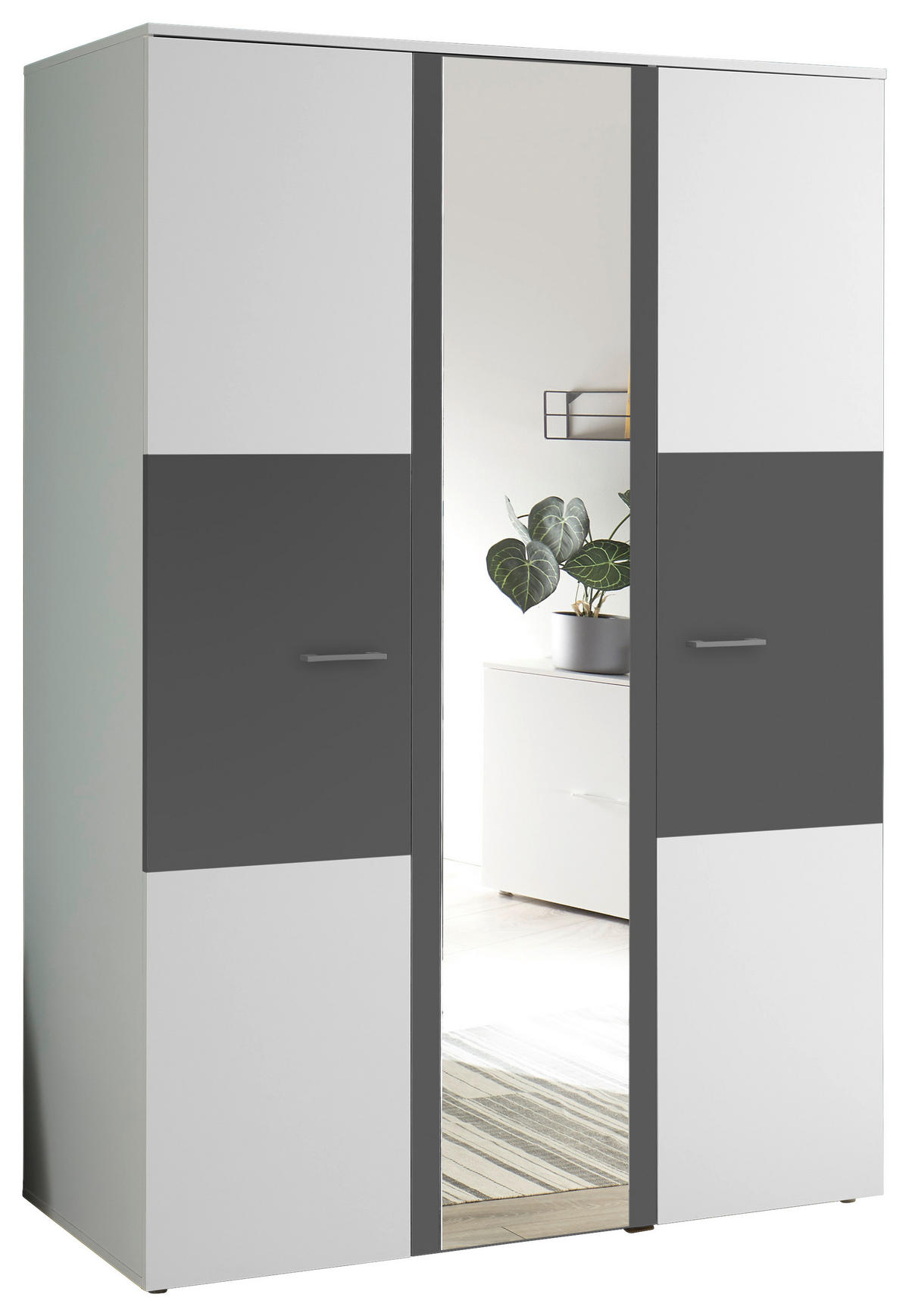 DETSKÁ ŠATNÍKOVÁ SKRIŇA  - biela/grafitová, Modern, kompozitné drevo/plast (135/195/60cm) - Carryhome