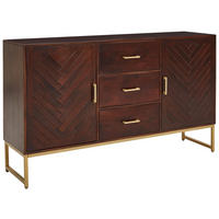 SIDEBOARD  in 145/85/40 cm  - Goldfarben/Walnussfarben, Natur, Holz/Metall (145/85/40cm) - MID.YOU
