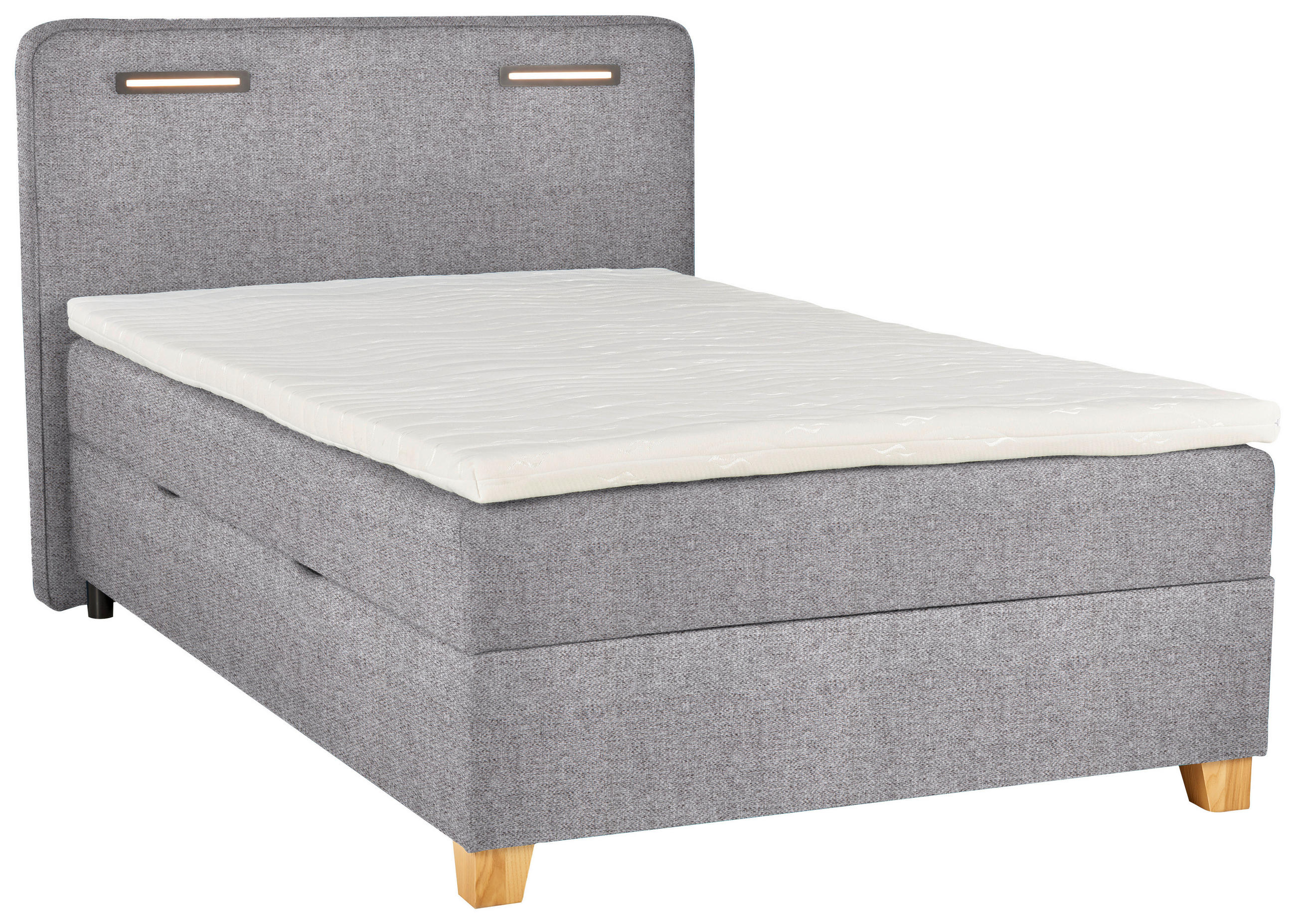 BOXBETT 120/200 cm  in Grau  - Grau, Konventionell, Holz/Textil (120/200cm) - Moderano