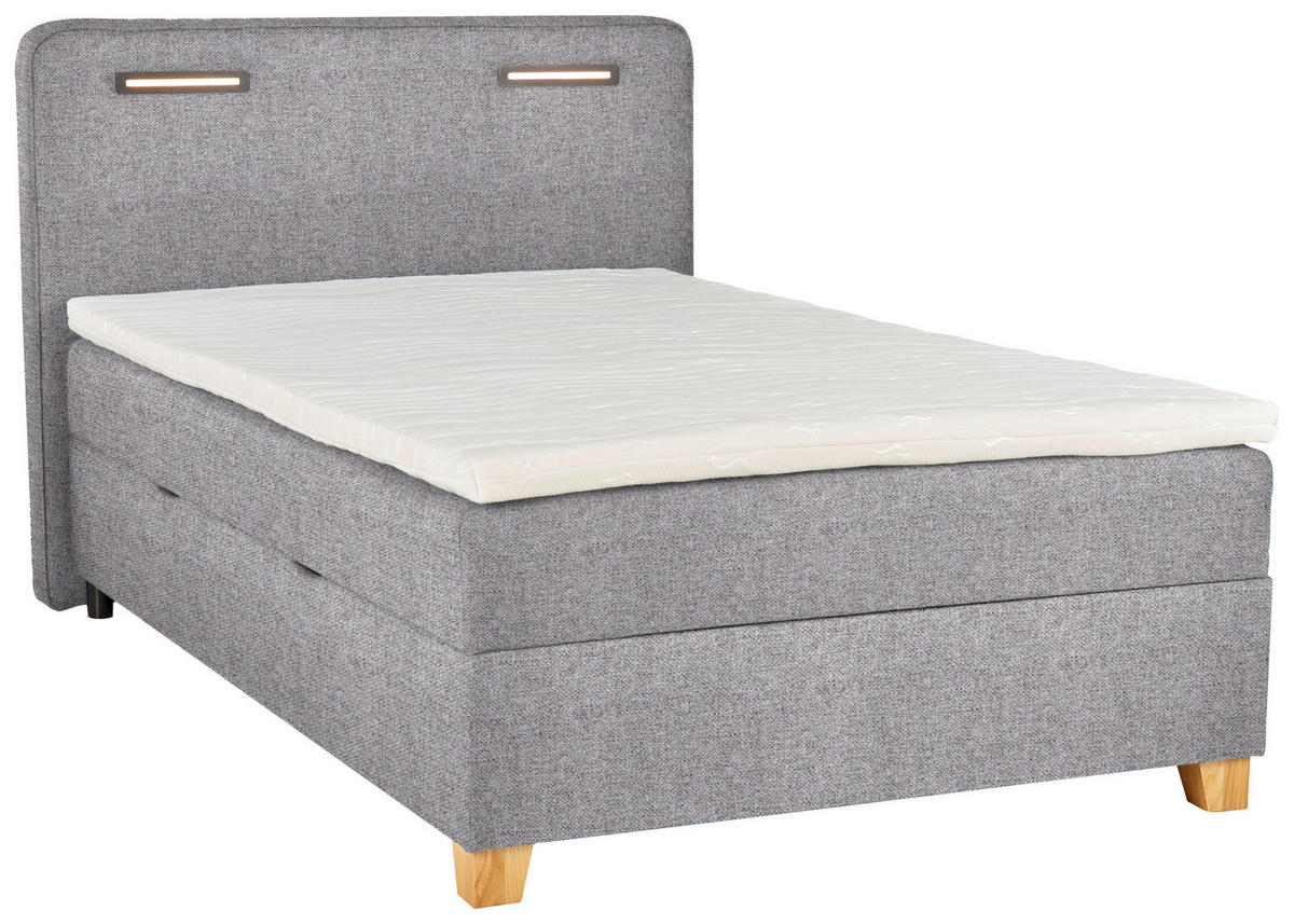 BOXBETT 120/200 cm  in Grau  - Grau, Konventionell, Holz/Textil (120/200cm) - Moderano