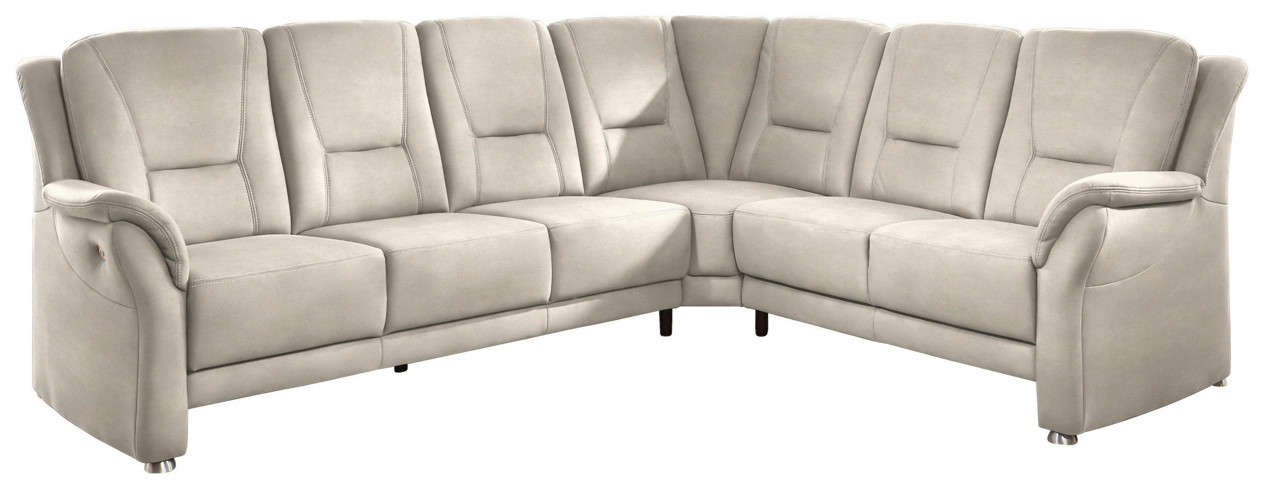 ECKSOFA in Mikrofaser Creme  - Beige/Creme, Konventionell, Textil/Metall (275/223cm) - Beldomo Comfort