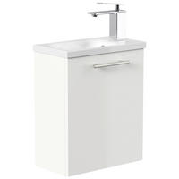 GÄSTEBAD 40 cm  - Weiß Hochglanz, MODERN, Holzwerkstoff/Stein (40cm) - MID.YOU