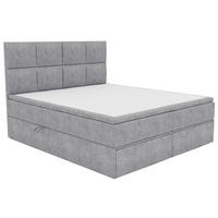 BOXBETT 140/200 cm  Hellgrau  - Hellgrau/Schwarz, Konventionell, Kunststoff/Textil (140/200cm) - Carryhome