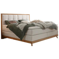 BOXSPRINGBETT 180/200 cm  in Weiß, Eichefarben  - Eichefarben/Weiß, KONVENTIONELL, Holz/Textil (180/200cm) - Hasena