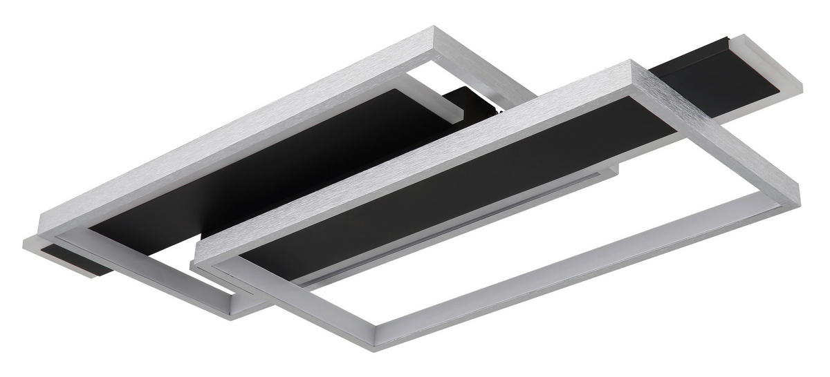LED-DECKENLEUCHTE    62/27/8,2 cm  - Opal/Schwarz, Design, Kunststoff/Metall (62/27/8,2cm) - Globo