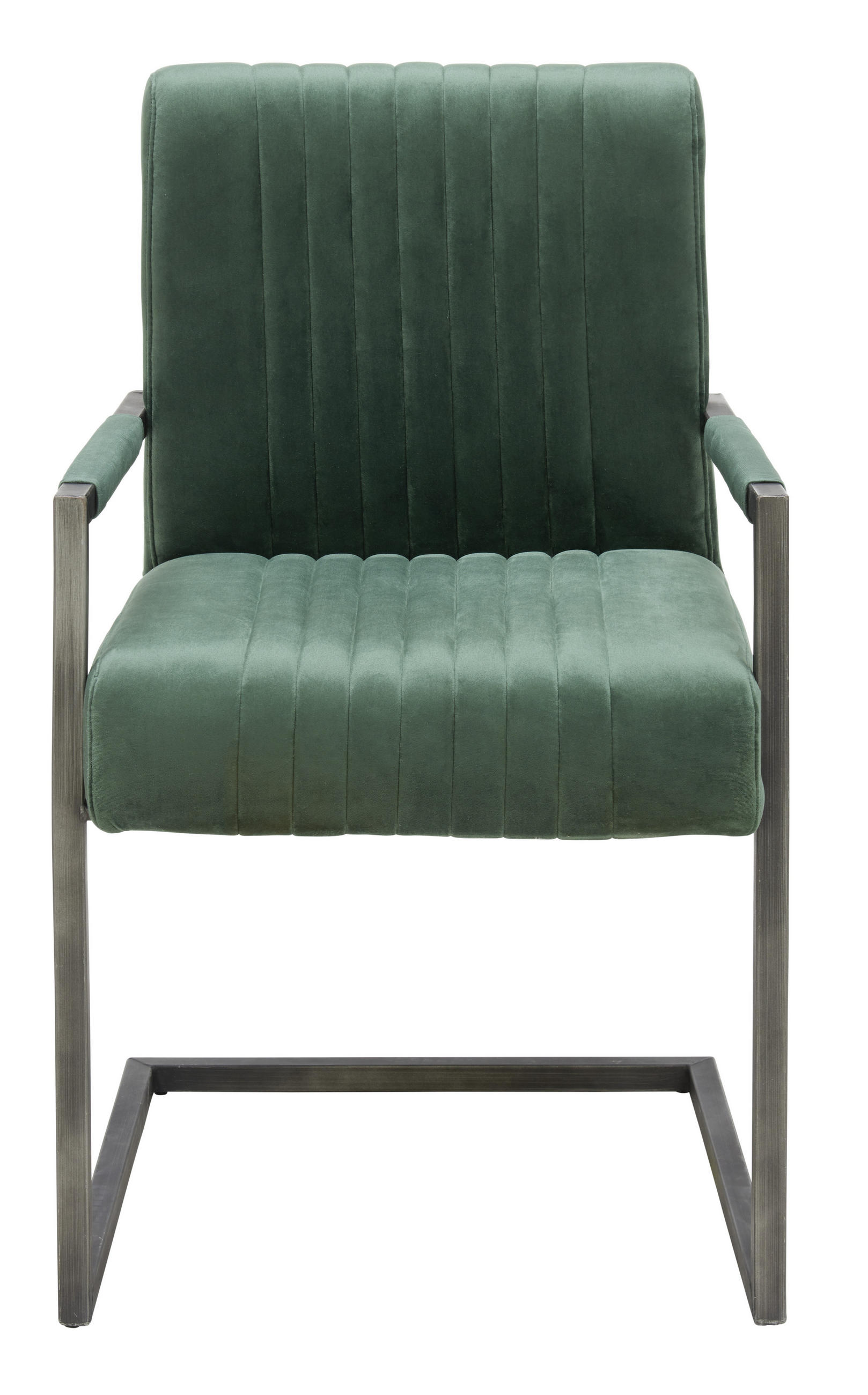 SCAUN CU BRAțE in verde, negru  - verde/negru, Trend, metal/textil (54/91/63cm) - Ambia Home