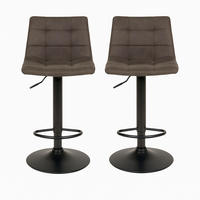 BARHOCKER-SET Dunkelgrau  - Dunkelgrau/Schwarz, MODERN, Textil/Metall (43/88-108/45cm) - MID.YOU