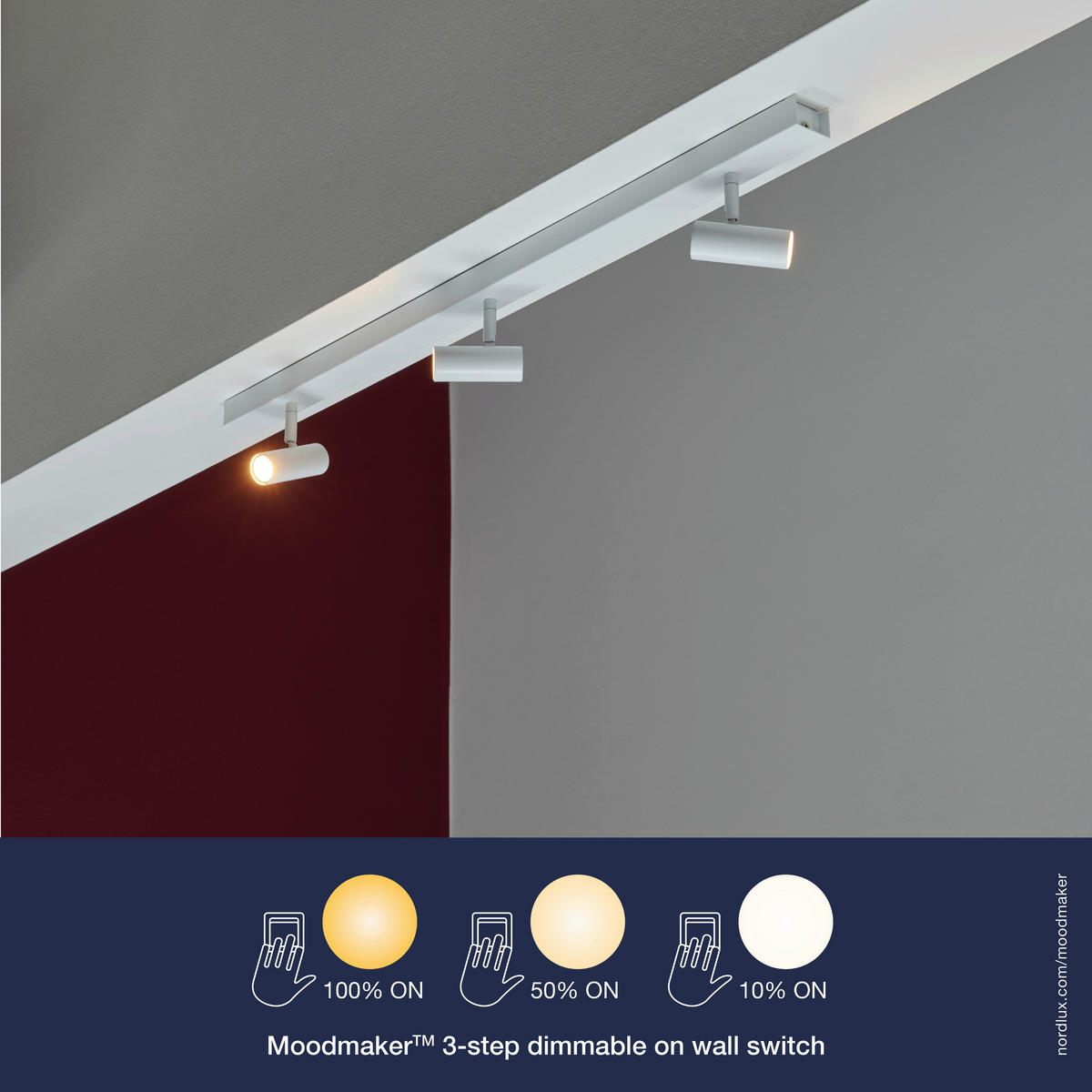 DECKENSTRAHLER 78/3,5/12 cm   - Weiß, Design, Metall (78/3,5/12cm) - Nordlux