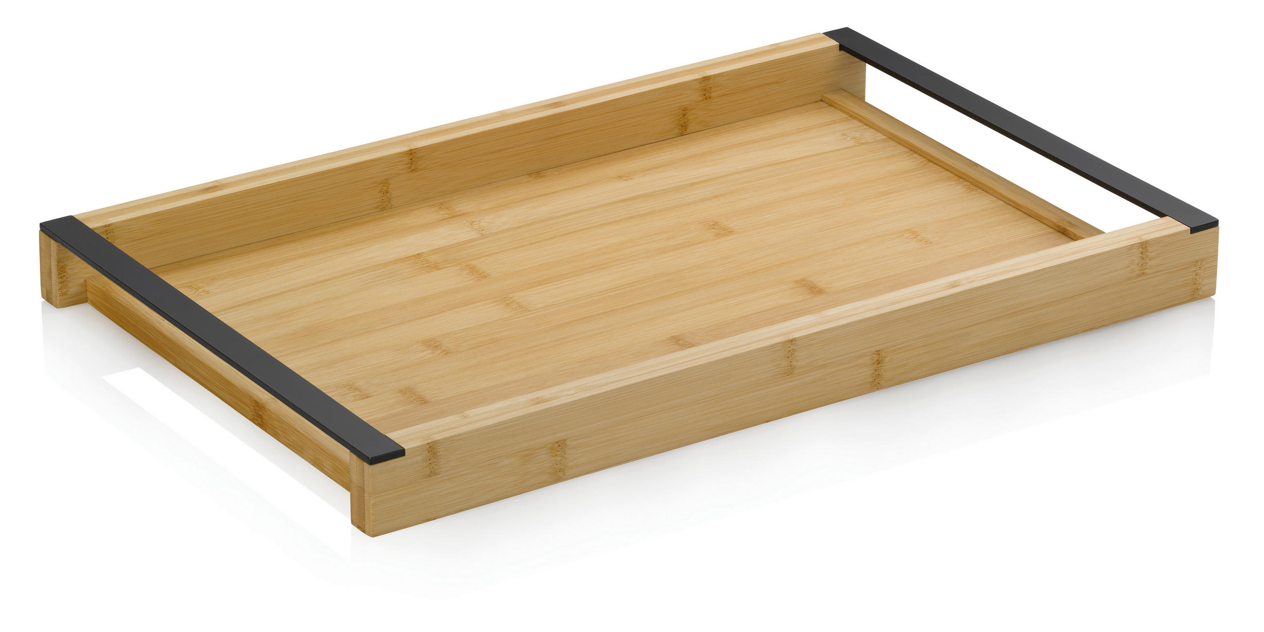 SERVIERTABLETT   54/34,5/4,5 cm   - Hellbraun/Schwarz, KONVENTIONELL, Holz (54/34,5/4,5cm) - Kela