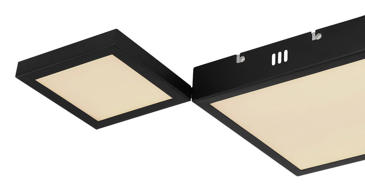 LED-DECKENLEUCHTE 71/31/4,5 cm   - Opal/Schwarz, Design, Kunststoff/Metall (71/31/4,5cm) - Globo