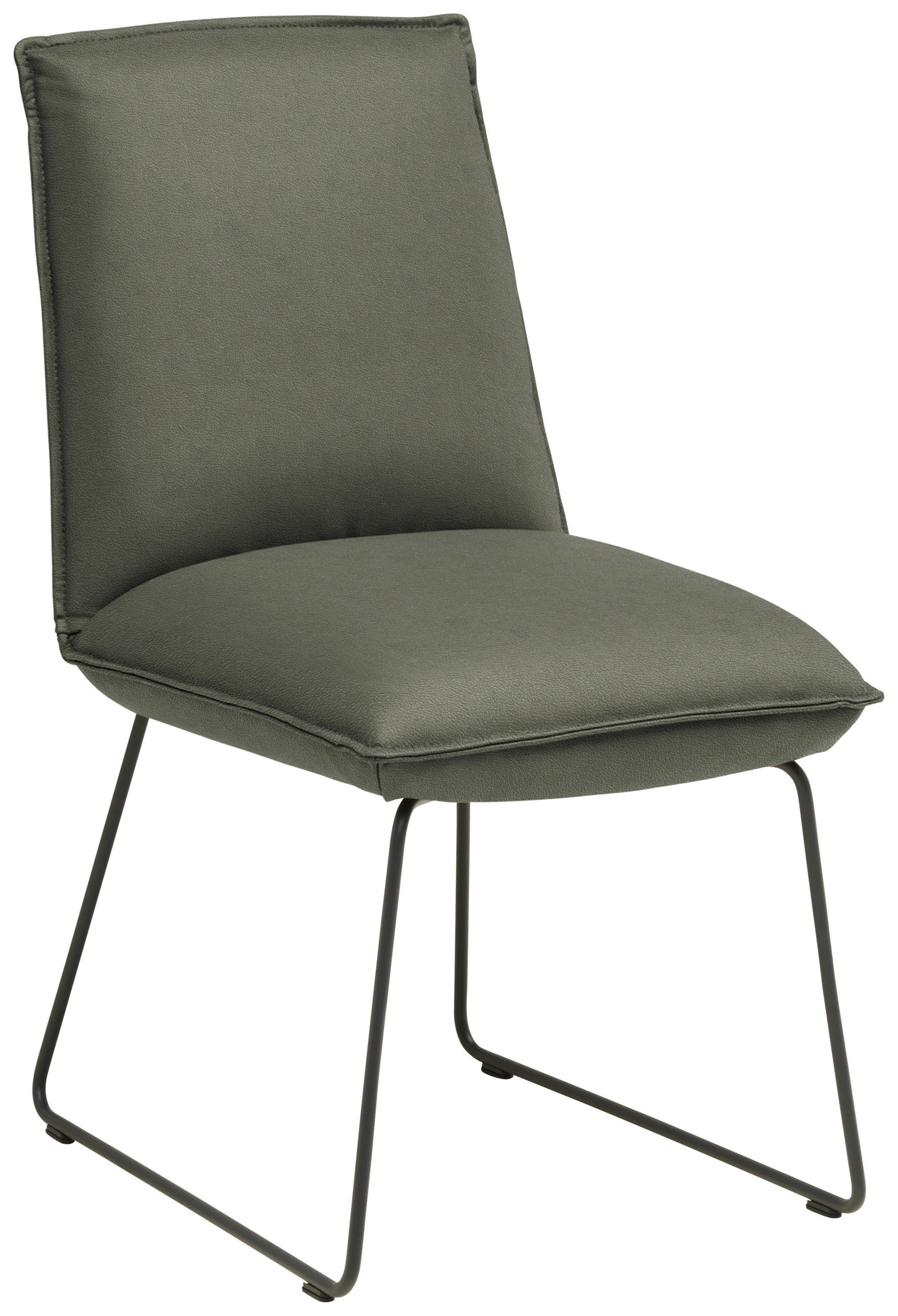 STUHL  Lederauswahl, Stoffauswahl, abwischbar  Echtleder  - Graphitfarben/Grau, Design, Leder/Metall (52/85/66cm) - Cassando