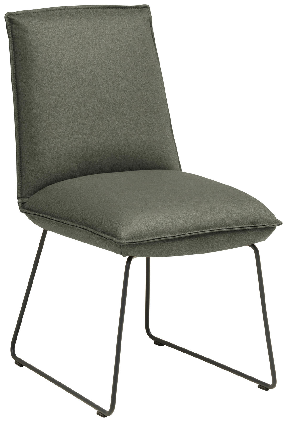 STUHL  Lederauswahl, Stoffauswahl, abwischbar  Echtleder  - Graphitfarben/Grau, Design, Leder/Metall (52/85/66cm) - Cassando