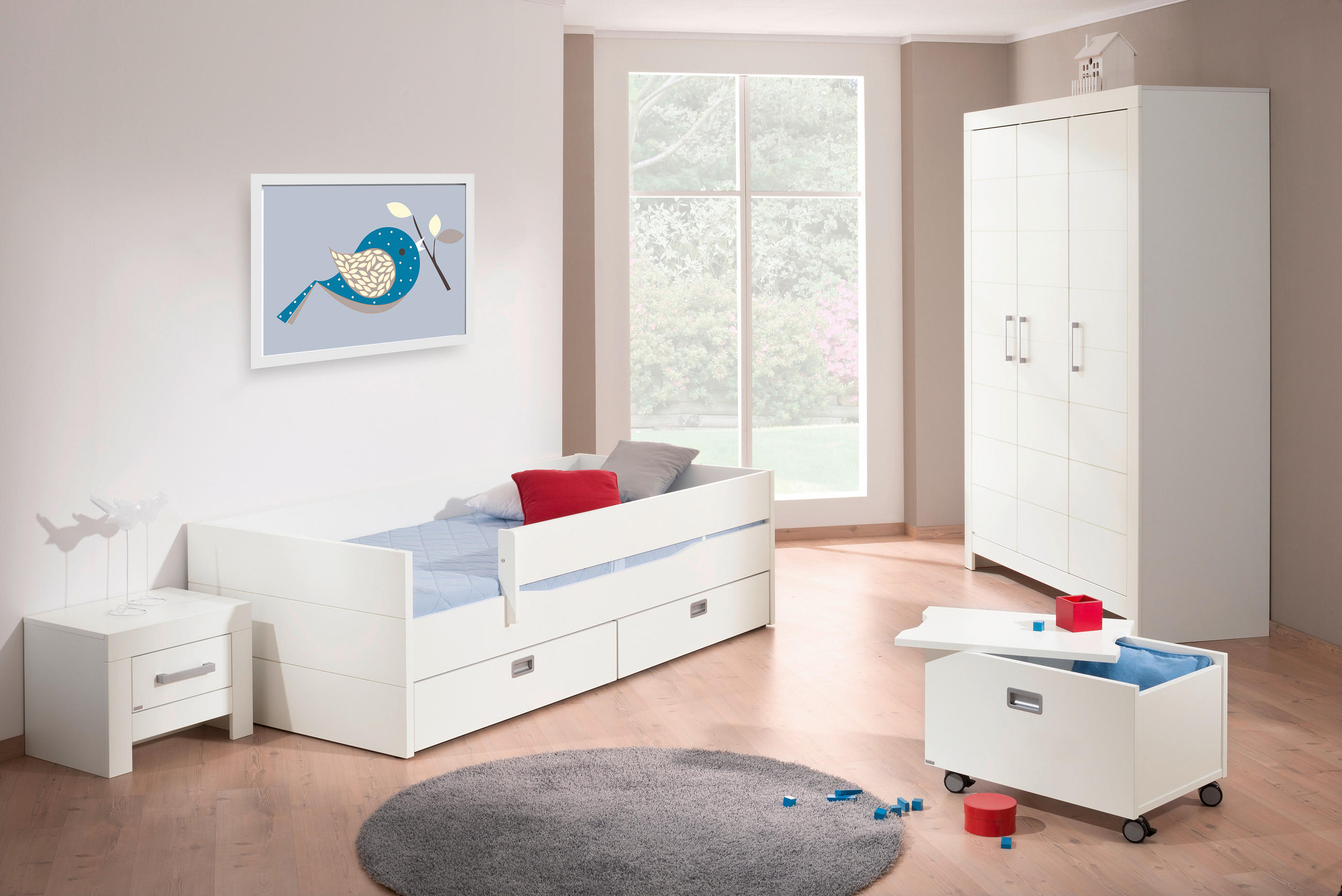 NACHTSCHRANK 53,1/40,7/39,3 cm - Chromfarben/Weiß, Design, Holzwerkstoff/Metall (53,1/40,7/39,3cm) - Paidi