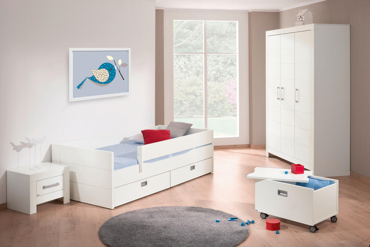 NACHTTISCH 53,1/40,7/39,3 cm  in Weiss  - Chromfarben/Weiss, Design, Holzwerkstoff/Metall (53,1/40,7/39,3cm) - Paidi