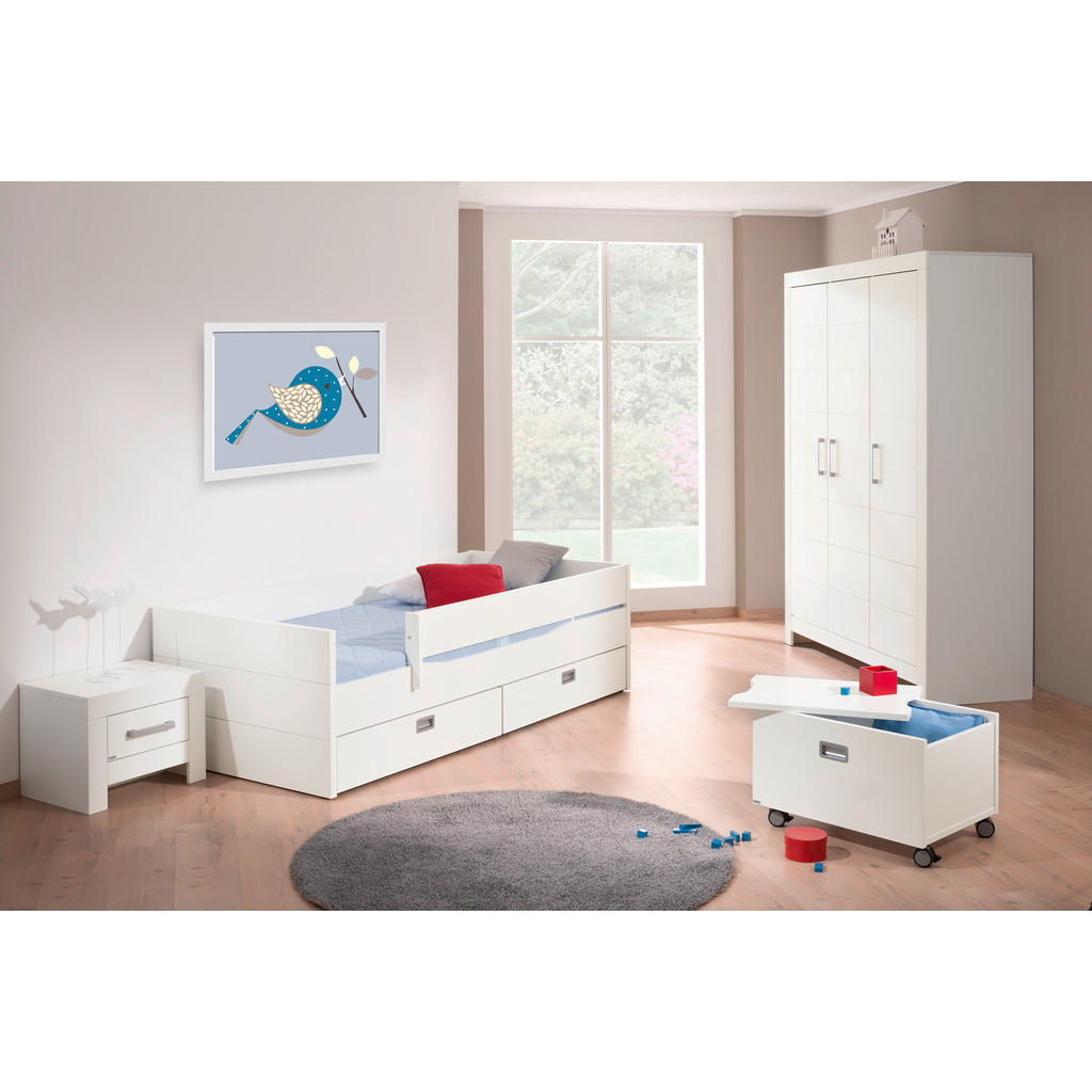 Thumbnail - Paidi Nachtschrank, Weiß, Metall, 1 Schubladen, 53.1x40.7x39.3 cm, Blauer Engel, Goldenes M, Soft-Close-System, Schlafzi...