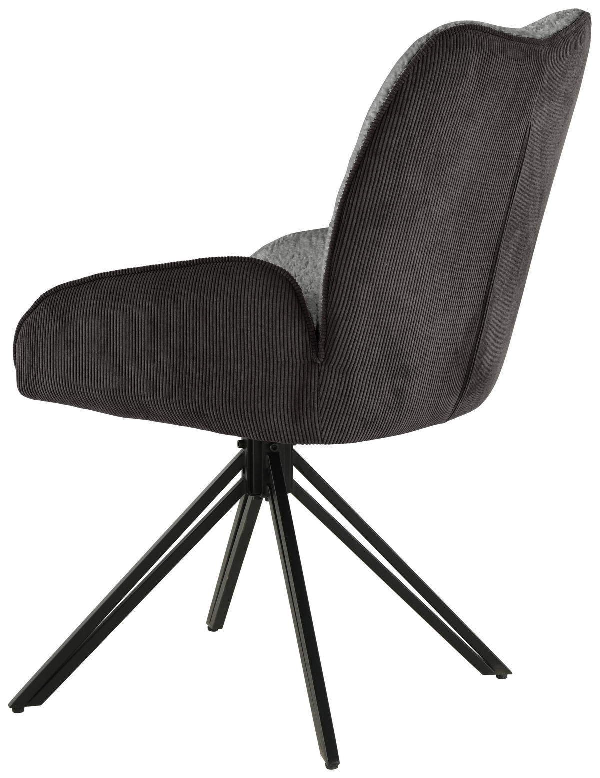 ARMLEHNSTUHL  in Eisen Chenille, Cord  - Schwarz/Grau, LIFESTYLE, Holz/Textil (54/87/62cm) - MID.YOU