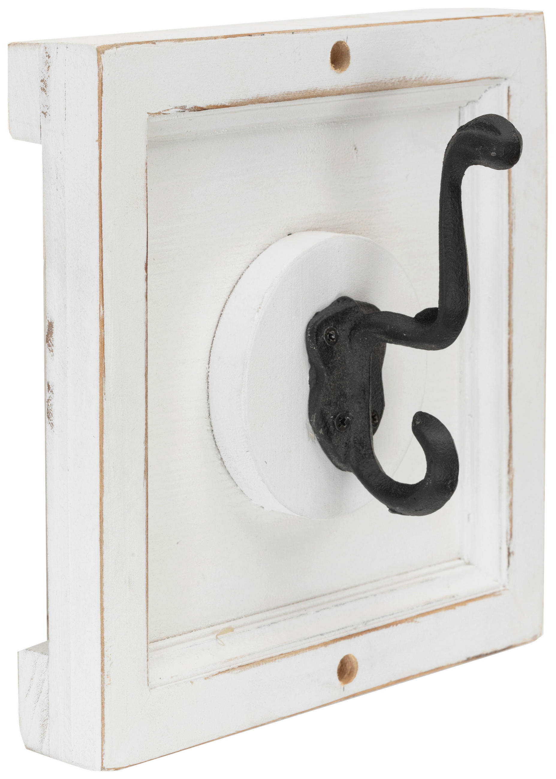 HAKENLEISTE  in Tanne vollmassiv Schwarz, Weiß  - Schwarz/Weiß, Design, Holz/Metall (18/18/9cm) - MID.YOU