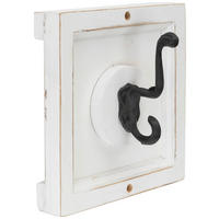 HAKENLEISTE  in Tanne vollmassiv Schwarz, Weiß  - Schwarz/Weiß, Design, Holz/Metall (18/18/9cm) - MID.YOU