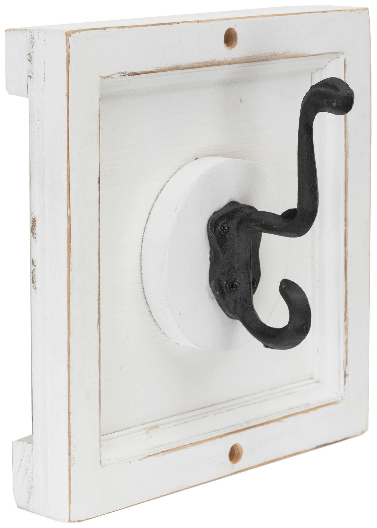 HAKENLEISTE  in Tanne vollmassiv Schwarz, Weiß  - Schwarz/Weiß, Design, Holz/Metall (18/18/9cm) - MID.YOU