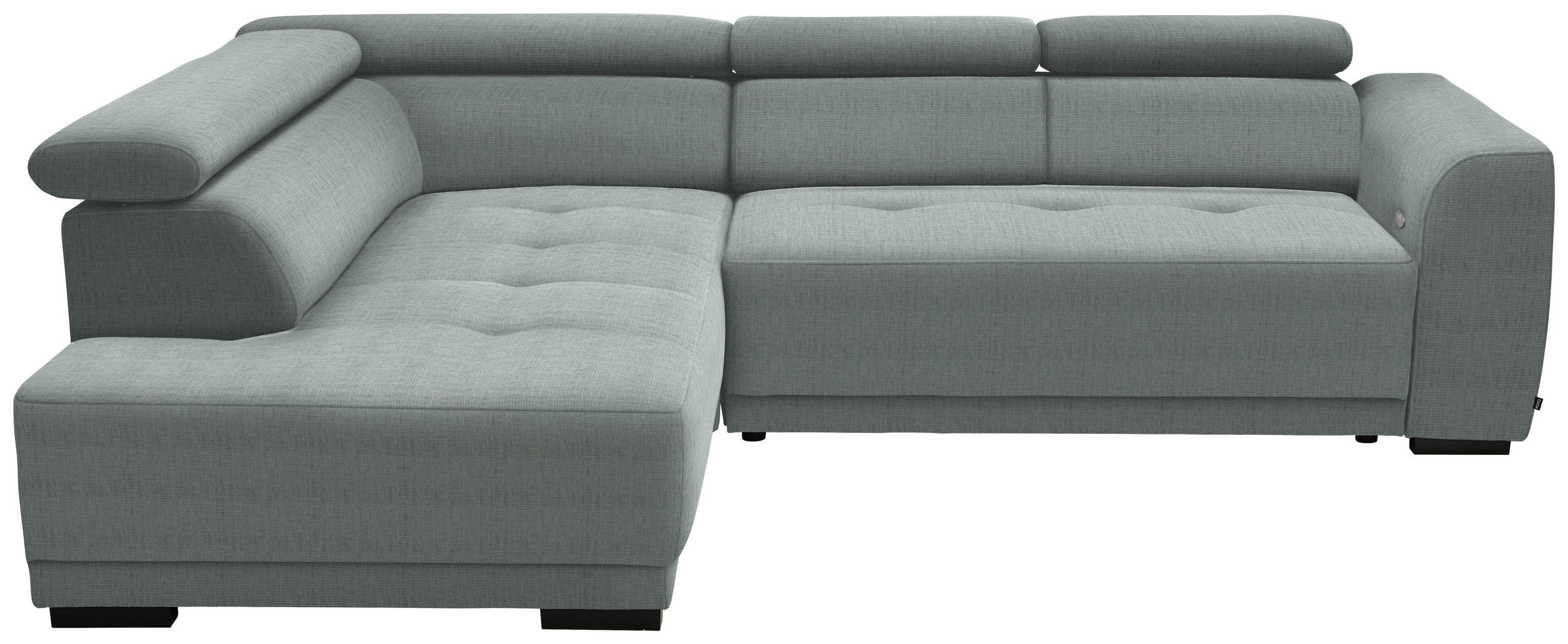 ECKSOFA in Chenille Silberfarben  205/284 cm  - Silberfarben/Schwarz, Design, Kunststoff/Textil (205/284cm) - Xora