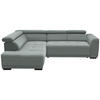 ECKSOFA in Chenille Silberfarben  - Silberfarben/Schwarz, Design, Kunststoff/Textil (205/284cm) - Xora