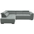 ECKSOFA in Chenille Silberfarben  205/284 cm  - Silberfarben/Schwarz, Design, Kunststoff/Textil (205/284cm) - Xora