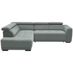 ECKSOFA in Chenille Silberfarben  205/284 cm  - Silberfarben/Schwarz, Design, Kunststoff/Textil (205/284cm) - Xora