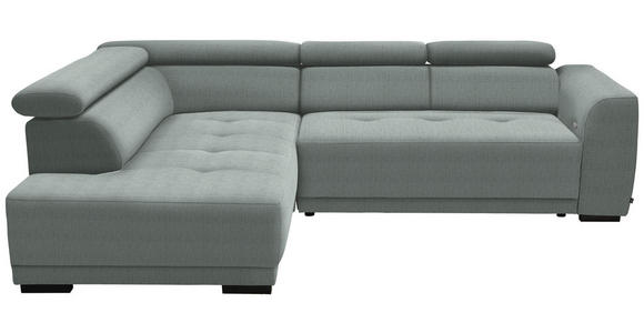 ECKSOFA in Chenille Silberfarben 205/284 cm - Silberfarben/Schwarz, Design, Kunststoff/Textil (205/284cm) - Xora