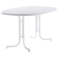 GARTENKLAPPTISCH 140/90/72 cm Metall oval  - Weiß, Basics, Kunststoff/Metall (140/90/72cm) - Sieger