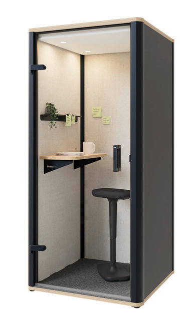TELEFONBOX BOSSELINO UNO - Schwarz, MODERN, Glas/Holzwerkstoff (100,2/215,5/99,4cm) - Bosse