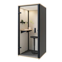 TELEFONBOX BOSSELINO UNO - Schwarz, MODERN, Glas/Holzwerkstoff (100,2/215,5/99,4cm) - Bosse