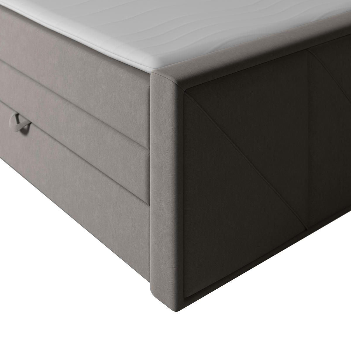 POSTELJA BOXSPRING 180 cm   x 200 cm  , leseni material svetlo siva  - črna/svetlo siva, Moderno, kovina/umetna masa (180/200cm) - MID.YOU