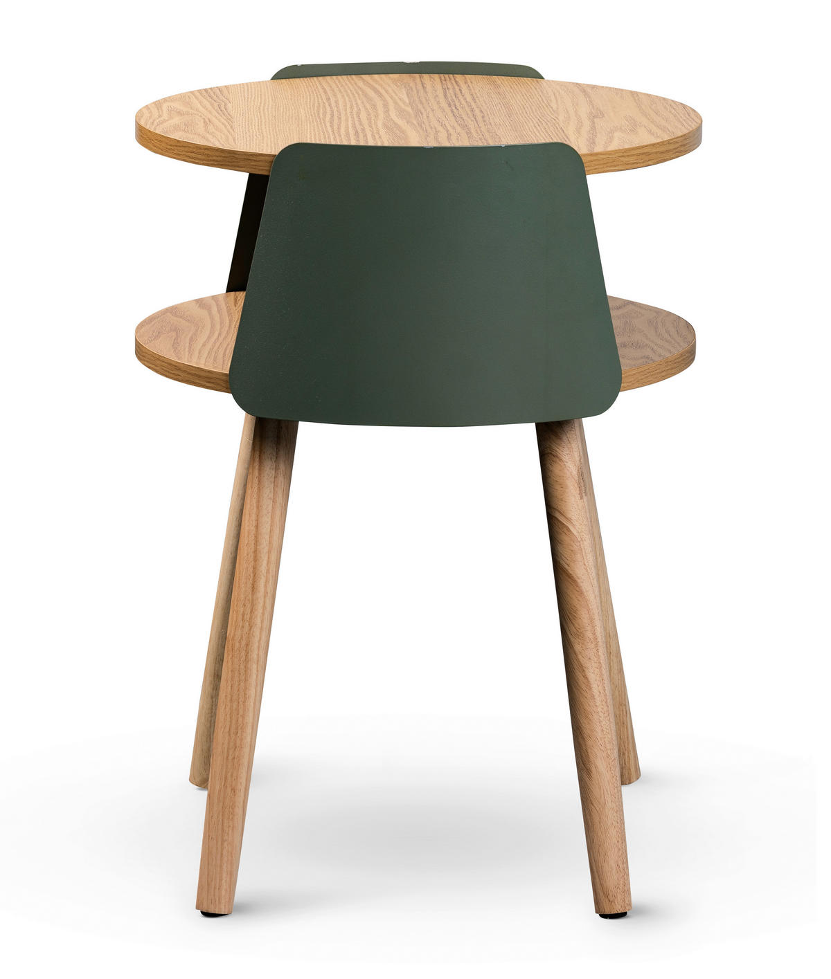 BEISTELLTISCH 40/40/55 cm Eiche massiv Grün, Eichefarben rund  - Eichefarben/Grün, Design, Holz/Holzwerkstoff (40/40/55cm) - Xora