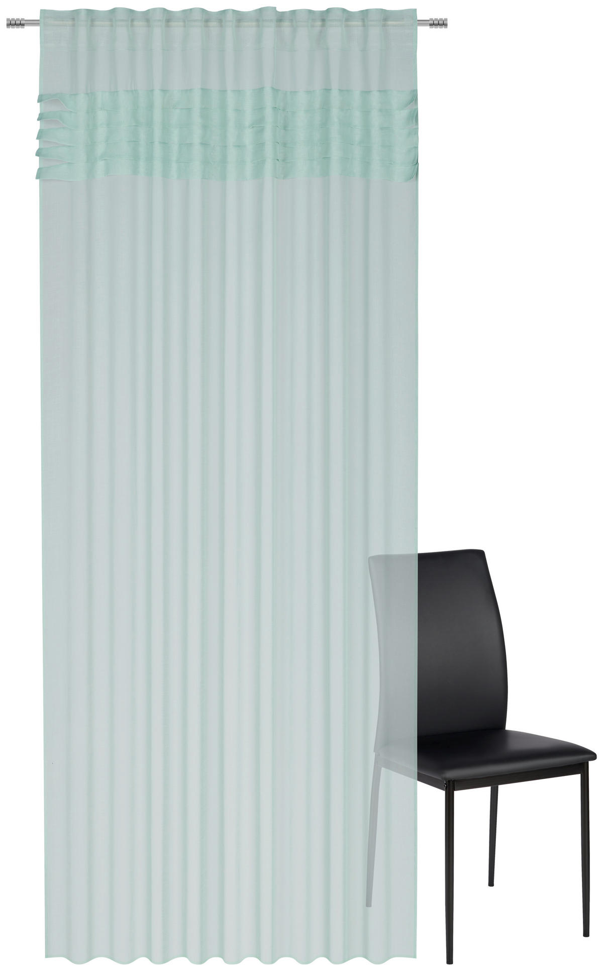 FERTIGVORHANG halbtransparent  - Mintgrün, KONVENTIONELL, Textil (140/245cm) - Esposa