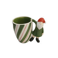 KAFFEEBECHER  350 ml   - Weiß/Grün, LIFESTYLE, Keramik (14,8/12,7/9,2cm) - X-Mas