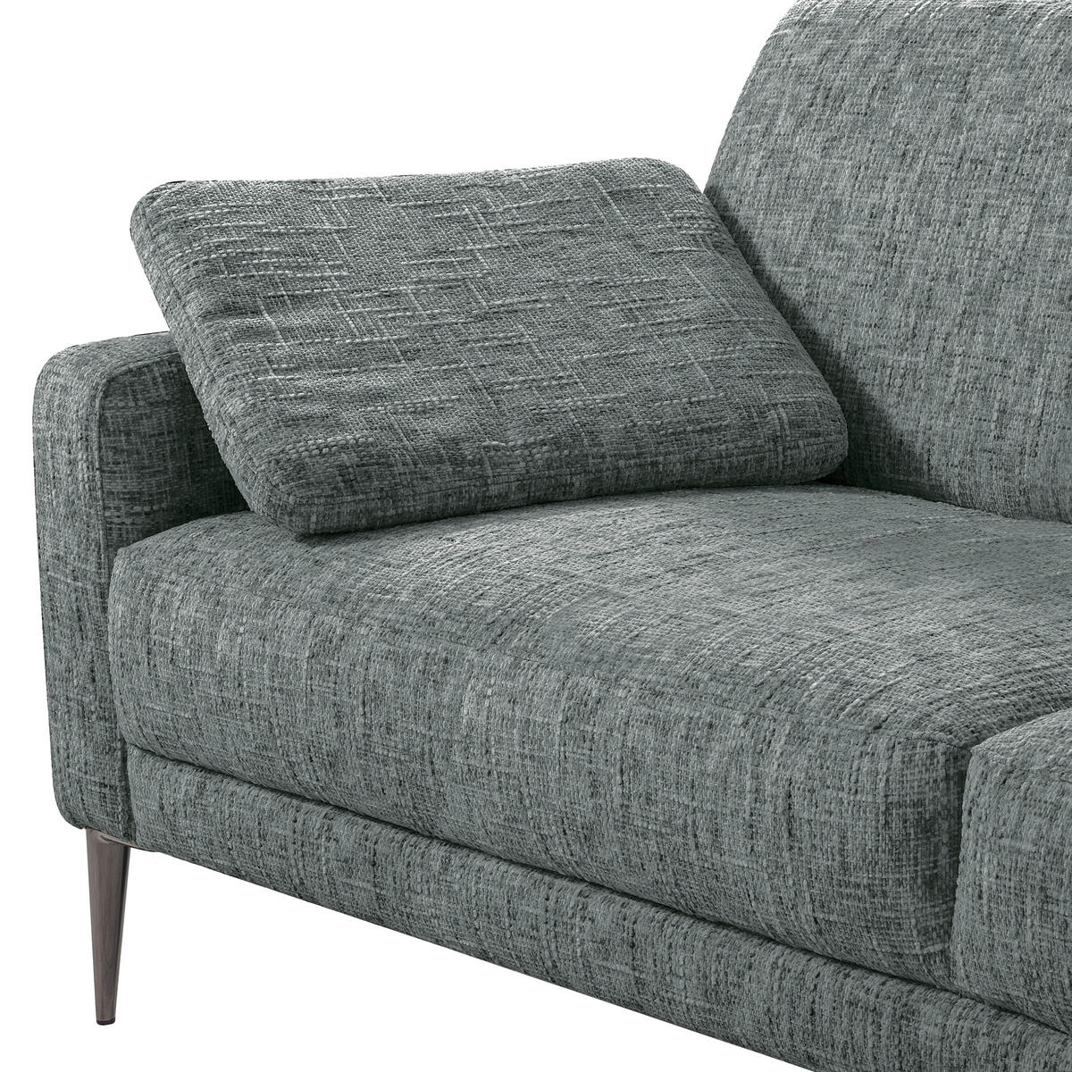 3-SITZER-SOFA SPRING in Webstoff Anthrazit Modern  - Anthrazit/Schwarzchrom, Design, Textil/Metall (187/85/92cm) - Livetastic