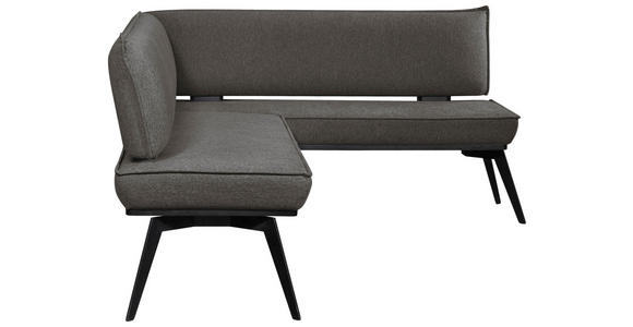 ECKBANK 215/165 cm Webstoff Schwarz Buche massiv   - Schwarz, Basics, Holz/Textil (215/165cm) - Carryhome