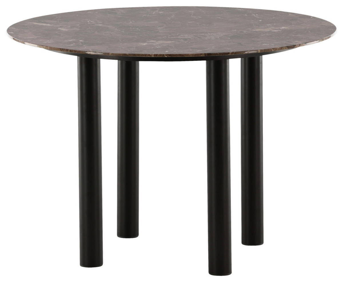 ESSTISCH furniert Schwarz, Dunkelbraun  - Dunkelbraun/Schwarz, Design, Holzwerkstoff/Metall (106/106/75cm) - Livetastic