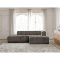 ECKSOFA  ANNECY Taupe Bouclé  - Taupe/Schwarz, MODERN, Kunststoff/Textil (262/170cm)