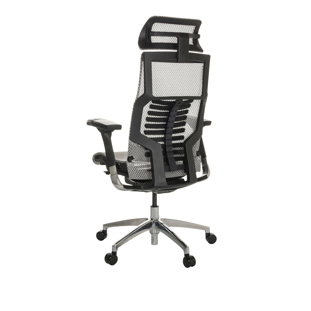 DREHSTUHL Netz Hellgrau  - Silberfarben/Hellgrau, Basics, Kunststoff/Textil (67/119-135/60cm) - MID.YOU