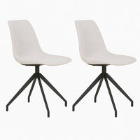 STOLSET 2 styck bouclé  - sandfärgad/svart, Modern, metall/textil (48/86/56cm) - MID.YOU