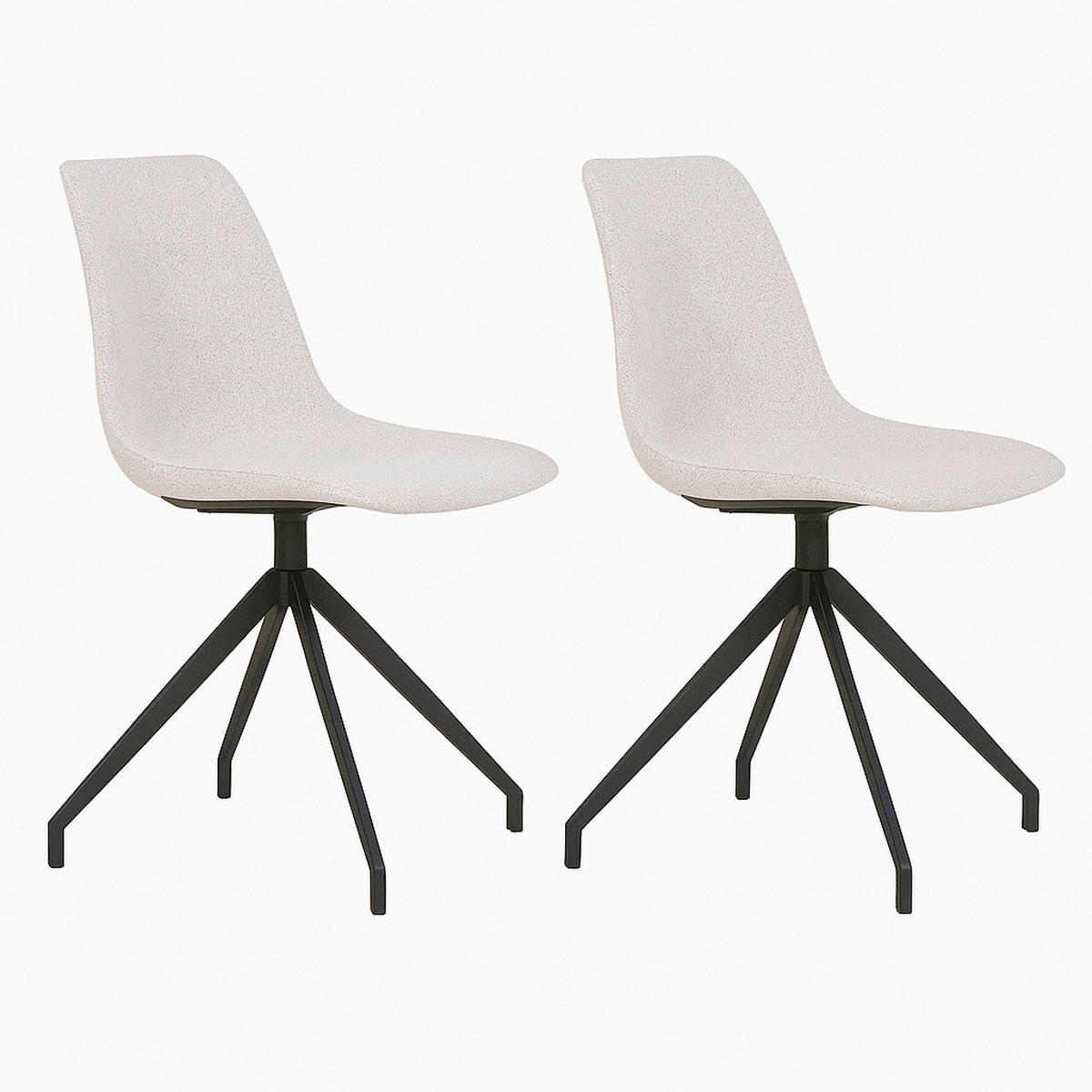 STOLSET 2 styck bouclé  - sandfärgad/svart, Modern, metall/textil (48/86/56cm) - MID.YOU