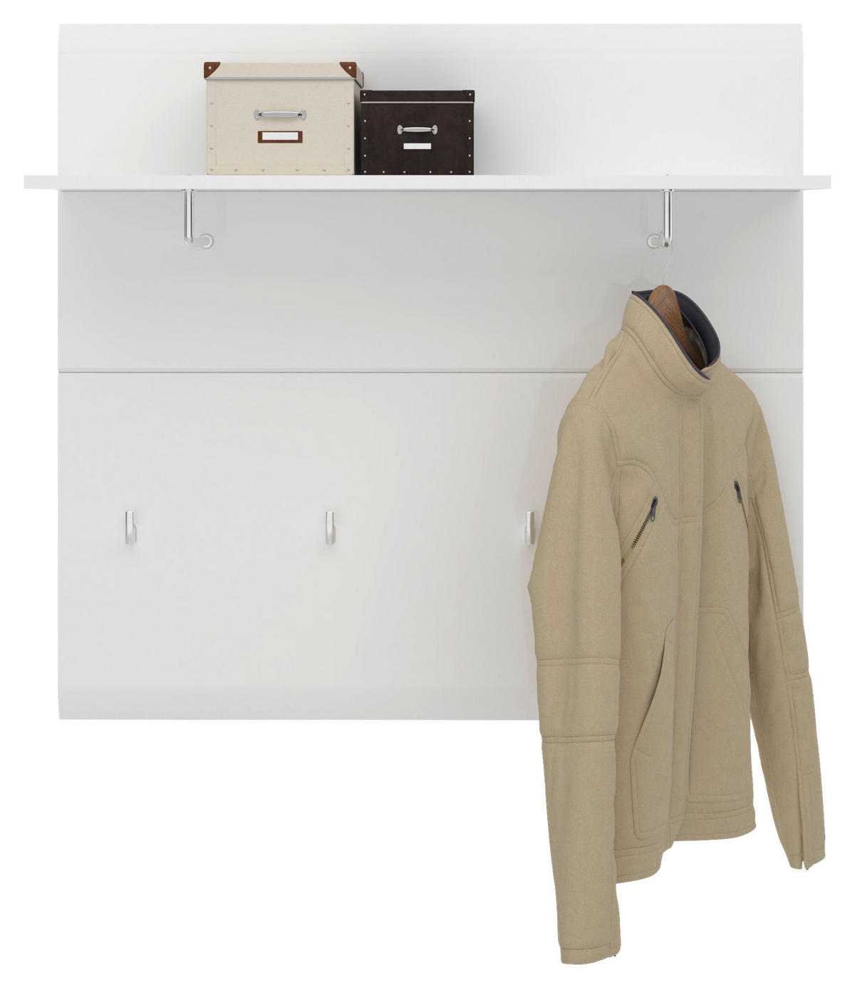 GARDEROBENPANEEL  in 96/90/25 cm  - Weiß Hochglanz, MODERN, Holzwerkstoff (96/90/25cm) - Boxxx