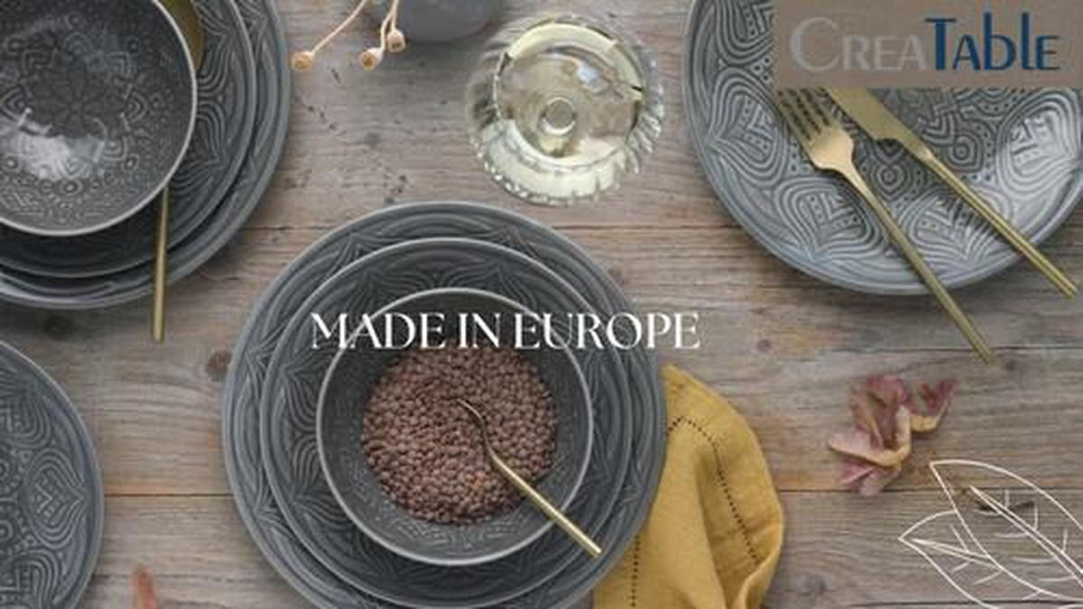JÍDELNÍ SOUPRAVA, porcelán - tmavě šedá, Trend, keramika - Creatable