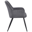 ARMLEHNSTUHL   Webstoff  Grau, Schwarz  - Schwarz/Grau, Design, Textil/Metall (57/87/59cm) - Carryhome