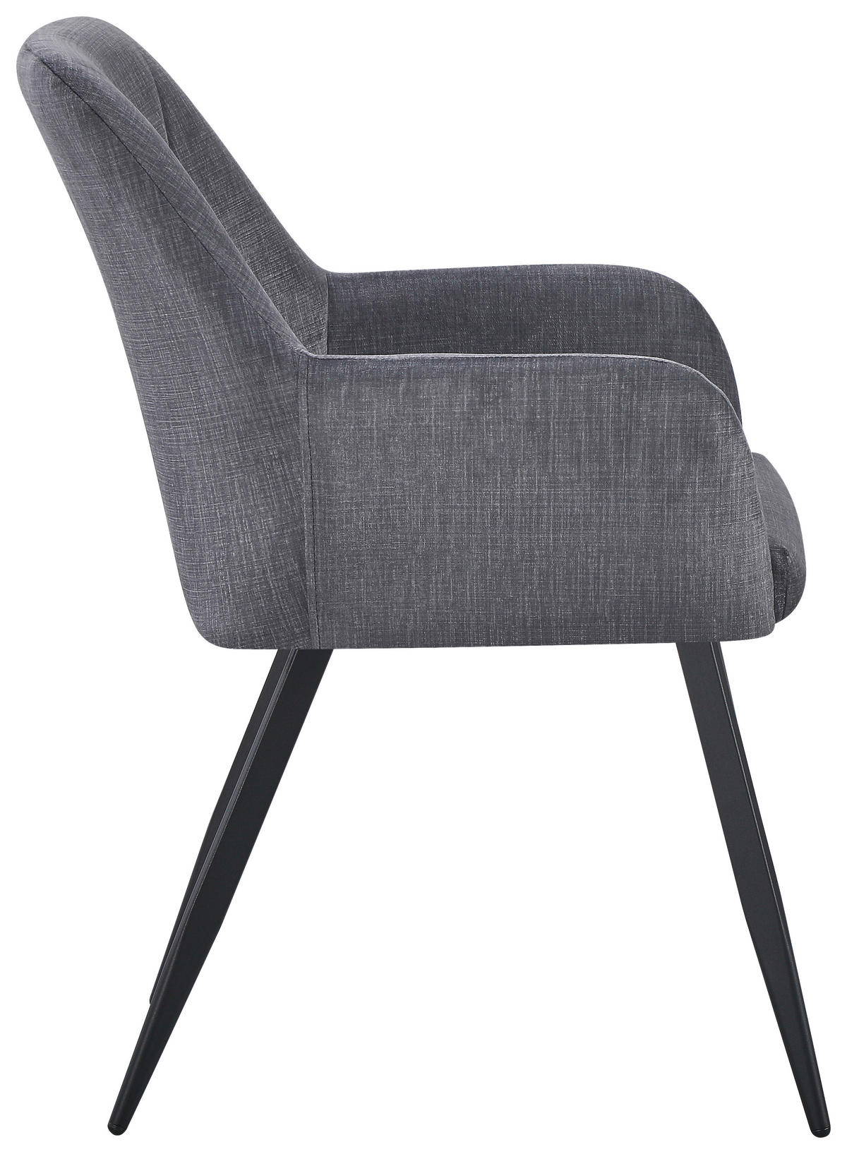 ARMLEHNSTUHL  in Eisen Webstoff  - Schwarz/Grau, Design, Textil/Metall (57/87/59cm) - Carryhome