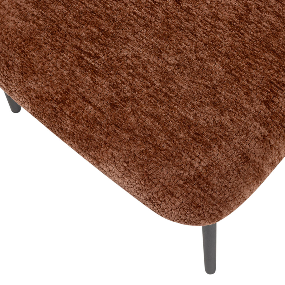 STUHL-SET 2 Stück  in Eisen Chenille  - Schwarz/Braun, MODERN, Textil/Metall (47/79/53cm) - Livetastic