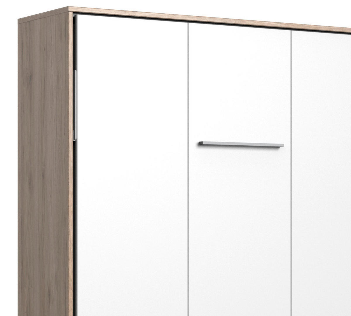 SCHRANKBETT 120/200 cm  in Weiß, Eichefarben Lattenrostinkl.  - Eichefarben/Weiß, KONVENTIONELL, Holz/Metall (120/200cm) - MID.YOU